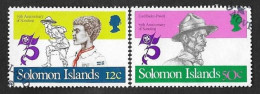 SD)1982 SOLOMON ISLANDS SHORT SERIES 75TH ANNIVERSARY OF SCOUTING, BOY IN BRIGADE AND BADEN POWELL, 2 USED STAMPS - Solomoneilanden (1978-...)