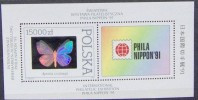 BUTTERFLIES POLAND 1991 HOLGRAM S/S MNH POLEN MARIPOSA FARFALLA Papillon - Vlinders