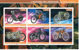 L'Histoire Des Vehicules - Motocyclettes - Indian-Harley-BMW-Flying Merkel - 6v Sheet Neuf/Mint/MNH - Motorräder