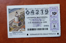 Loterie Nationale Espagne.  Phares D'Espagne - Lottery Tickets