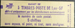 1972 C1a Conf. - Gomme Mate Tropical Carnet Fermé Sabine 1F Rouge Cote 44€ - Moderne : 1959-...