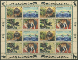 UNO Wien 1999 Gefährdete Arten: Tiere 287/90 ZD-Bogen Postfrisch (C14197) - Blocks & Sheetlets
