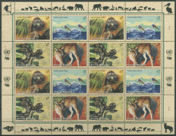 UNO Wien 1999 Gefährdete Arten: Tiere 287/90 ZD-Bogen Postfrisch (C14197) - Blocs-feuillets