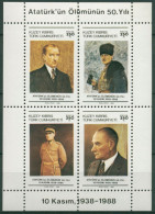 Türkisch-Zypern 1988 Todestag Von Kemal Atatürk Block 6 Postfrisch (C6663) - Unused Stamps