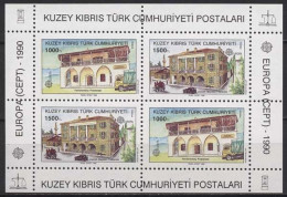 Türkisch-Zypern 1990 Europa Postalische Einrichtungen Block 8 Postfr. (C14889) - Nuevos