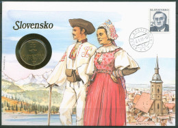 Slowakei 1993 Folklore Trachten Numisbrief 10 Kronen (N268) - Eslovaquia