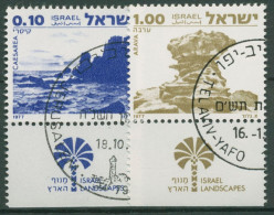 Israel 1977 Landschaften Salzformation 719/20 Mit Tab Gestempelt - Gebraucht (mit Tabs)