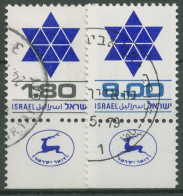 Israel 1979 Freimarken Davidstern 797/98 Mit Tab Gestempelt - Gebraucht (mit Tabs)