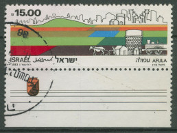 Israel 1983 Stadt Afula Stadtansicht Lokomotive 940 Mit Tab Gestempelt - Gebraucht (mit Tabs)
