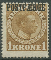 Dänemark 1919/20 Postfähre-Marke König Aufdruck Postfaerge PF 4 Mit Falz - Paketmarken