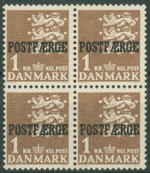 Dänemark 1949/67 Postfähre-Marke Reichswappen 34 I Viererblock Postfrisch - Paquetes Postales