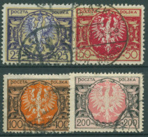 Polen 1921 Großer Adler Auf Schild 171/74 Gestempelt - Used Stamps