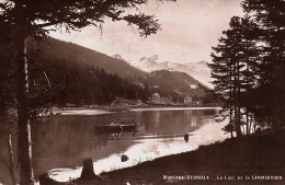 Switzerland Suisse Montana Vermala Le Lac Et Le Lämmerhorn Fishing Boat Ak Postcard Real Photo - Crans-Montana