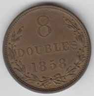 Guernsey Coin 8 Double 1838 Condition Very Fine - Guernesey