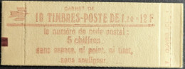 1974 C2 Conf. 7 Daté 4/ 5.10.78 Carnet Fermé Sabine 1.20F Rouge - Modern : 1959-...