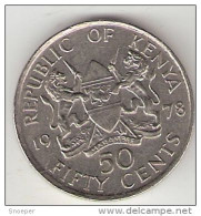 *kenya 50 Cents 1978  Km 13  Unc - Kenia