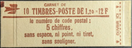 1974 C2a Conf. 5 Gomme Mate Tropicale Carnet Fermé Sabine 1.20F Rouge Cote 50€ - Modernos : 1959-…