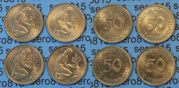 50 Pfennig Complete Set Year 1971 All Mintmarks (D,F,G,J) Jäger Nr. 424   (417 - Otros – Europa