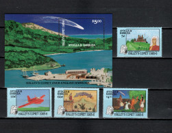 Antigua 1986 Space, Halley's Comet Set Of 4 + S/s MNH - North  America