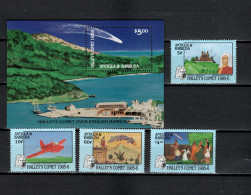 Antigua 1986 Space, Halley's Comet Set Of 4 + S/s MNH - Noord-Amerika