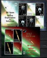 Antigua 2008 Space Research 50th Anniversary 2 Sheetlets MNH - Noord-Amerika