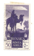 (COLONIE E POSSEDIMENTI) 1932, CIRENAICA, POSTA AEREA, SOGGETTI AFRICANI, 50c, 2L - 2 Francobolli Usati - Cirenaica
