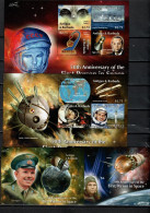 Antigua 2011 Space, Yuri Gagarin 50th Annivers. First Man In Space Set Of 2 Sheetlets + 2 S/s MNH - Nordamerika