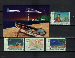 Anguilla 1986 Space, Halley's Comet Set Of 4 + S/s MNH - Nordamerika