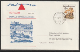 1991, Tatra Air, Erstflug, Bratislava - Zürich - Posta Aerea