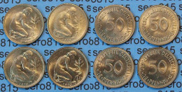 50 Pfennig Complete Set Year 1970 All Mintmarks (D,F,G,J) Jäger Nr. 424   (416 - Otros – Europa