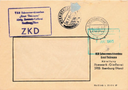 DDR Brief ZKD 1965 VEB Schwermaschinenbau Ernst Thälmann Ilsewerk Gießerei Ilsenburg - Zentraler Kurierdienst