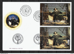2023 Joint Vatican And Poland, MIXED FDC WITH BOTH SOUVENIR SHEETS: Copernicus - Emissions Communes