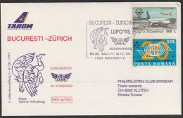 1995, Tarom, Sonderflug, Bucuresti Romania - Zürich - Lettres & Documents