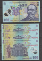 ROMANIA 100 LEI X 3 - 2018 ( Reprint 2022) - The Writer I.L.Caragiale - Polymer - UNC - Consecutive Series - Romania