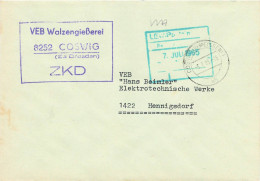 DDR Brief ZKD 1965 VEB Walzengießerei Coswig - Centrale Postdienst