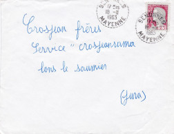 1963--Lettre De SENONNES-53 Pour LONS LE SAUNIER-39, Marianne , Beau Cachet SENONNES-Mayenne - Lettres & Documents