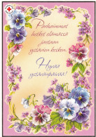 Postal Stationery - Flowers - Pansies - Violets - For A Friend - Red Cross - Suomi Finland - Postage Paid - Ganzsachen