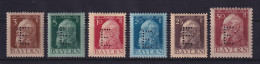 Bayern Dienstmarken (mit Eingelochtem E)  Mi-Nr. 6-11 Ungebraucht * - Postfris