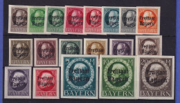 Bayern Aufdruck Freistaat  Mi-Nr. 152-170 B Postfrisch ** - Nuovi