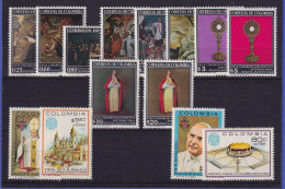 Kolumbien 1968 Euchar. Weltkongress - Papstbesuch Mi-Nr. 1125-1134, 1135-1138 ** - Kolumbien