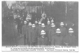 CPA Bouchout, Inhaling Van Den Heer Burgemeester Ch. Brees, Op 10 Maart 1912, Groep Der Koninklijke Handboogmaatschappij - Boechout