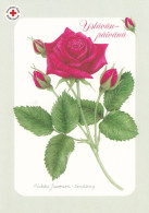 Postal Stationery - Flowers - Roses - Red Cross - Suomi Finland - Postage Paid - Ganzsachen