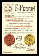 CARTES DE VISITE - LYON (RHONE) - F. PERRIN FABRICANT PLAQUES ET SCELLES, 77 RUE DE BOURGOGNE - Visiting Cards