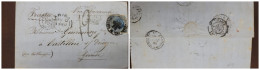 O) 1861 PERU,  BRITISH OFFICE IN ARICA, VIA PANAMA, POR  SOUTHAMPTON,  CIRCULATED TO  GERONCE . FRANCE, TRANSIT PARIS, - Peru