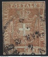 1860 TOSCANA, N° 22 80 Cent. Carnicino USATO Sigla A.Diena - Tuscany