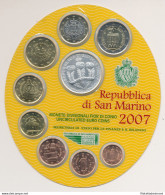 2007 Repubblica San Marino, Monete Divisionali Segreteria Di Stato - FDC - Saint-Marin