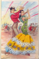 España Baile Flamenco Postal Bordada Folclore Spain Embroidered Folk Postcard Espagne Carte Brodé - Other & Unclassified