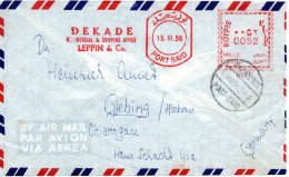 77121 - Ägypten - 1956 - 52M AbsFreistpl "Dekade ... Leppin & Co" A LpBf PORT SAID -> Westdeutschland - Cartas & Documentos