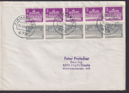Berlin Brief MIF 140 231 Stadtbilder Je Als 5er Streifen Prmasens N. Hof Saale - Storia Postale