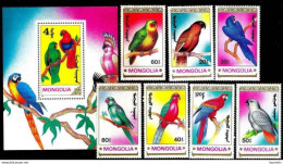 2864  Parrots - Perroquets - Mongolia Yv 1780-86  - MNH - 3,75 (17) - Papagayos